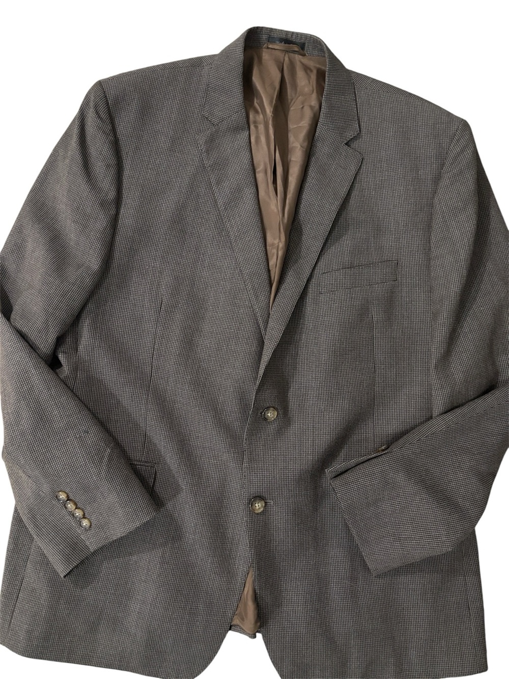Lauren Ralph Lauren Brown 100% Wool Houndstooth Tweed Sports Blazer Size 48R